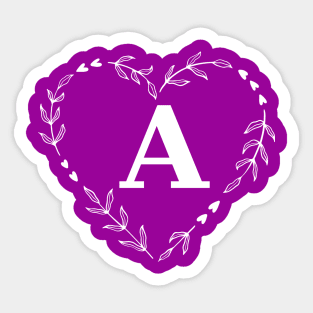 Letter A Floral Watercolor Monogram Sticker